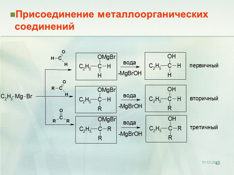 43 Присоединение металлоорганических соединений  11.12.2017